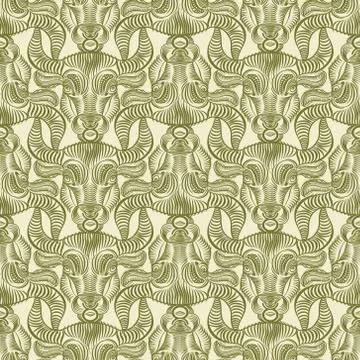 Repaint seamless pattern: bull's head Stock Illustration