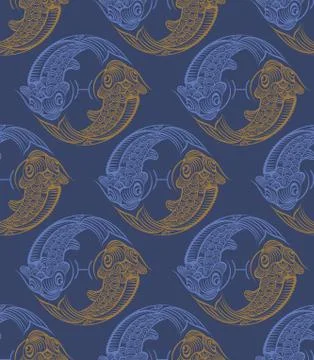 Repaint seamless pattern: fish Stock Illustration