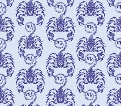 Repaint seamless pattern: ranks scorpions Stock Illustration