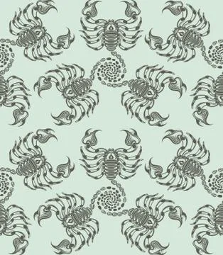 Repaint seamless pattern: scorpions Stock Illustration