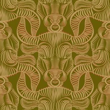 Repaint seamless pattern: Taurus Stock Illustration