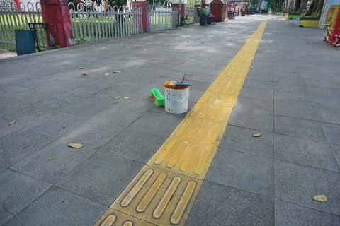 Repainting guiding blocks Stock Photos