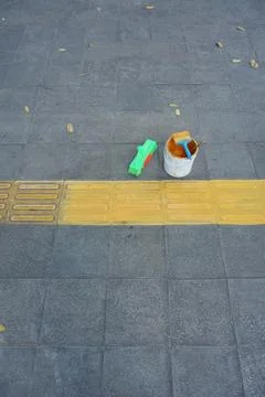 Repainting guiding blocks Stock Photos