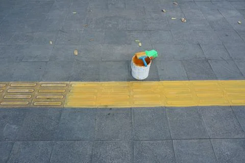 Repainting guiding blocks Stock Photos