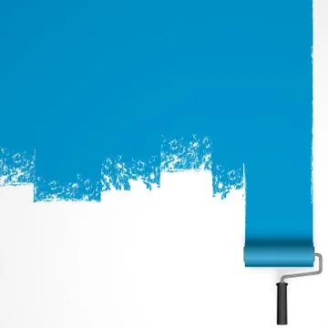 Repainting with paint roller Stock Illustration
