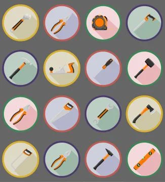 Repair and building tools flat icons vector illustration Stock Illustration