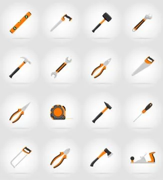 Repair and building tools flat icons vector illustration Stock Illustration