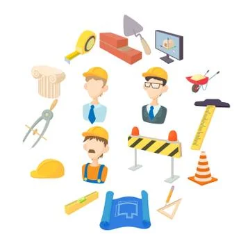 Repair and construction working tools icons set Stock Illustration