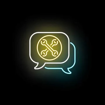 Repair and maintenance chat support neon icon Stock-Illustration