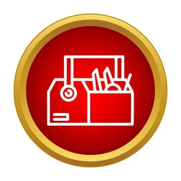 Repair and maintenance work tools in toolbox icon Stock Illustration