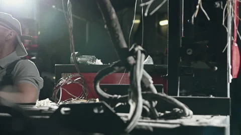 Repair And Replacement Of Bus Engine. Stock Footage 133749707