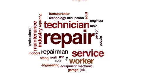 Repair animated word cloud, text design animation. Stock Footage 75892425