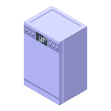 Repair appliance icon isometric vector. Kitchen dishwasher Stock Illustration