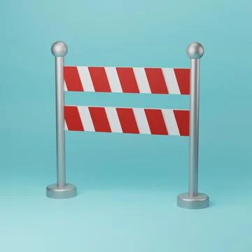 Repair barrier represents work in progress, three-dimensional rendering, 3D Stock Illustration