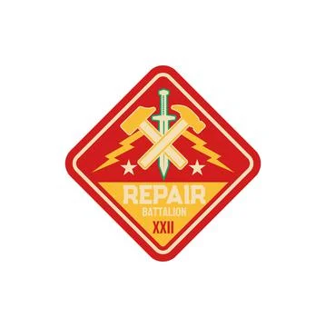 Repair battalion engineering squadron chevron Stock Illustration
