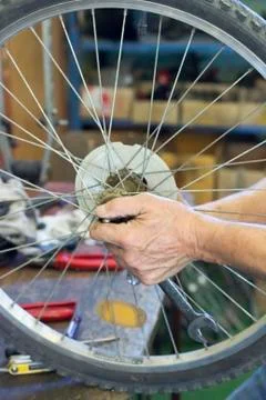 Repair bicycle Stock Photos