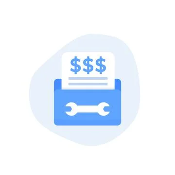 Repair bills icon, flat vector Stock Illustration