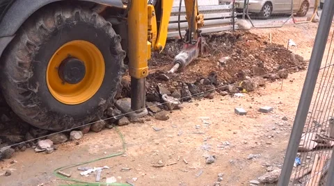 Repair of broken pavement Stock Footage 48317983
