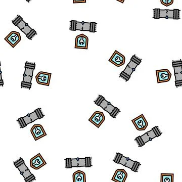 Repair broken pipeline construction vector seamless pattern 스톡 일러스트