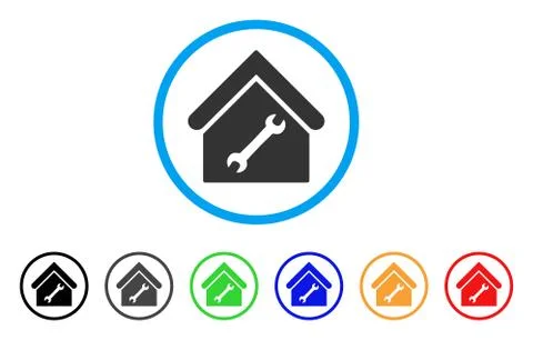 Repair Building Rounded Icon Ilustración de archivo
