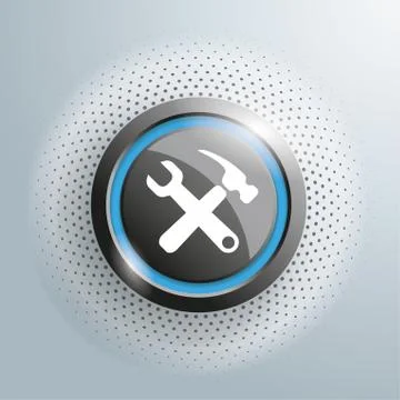 Repair Button Halftone Stockillustratie