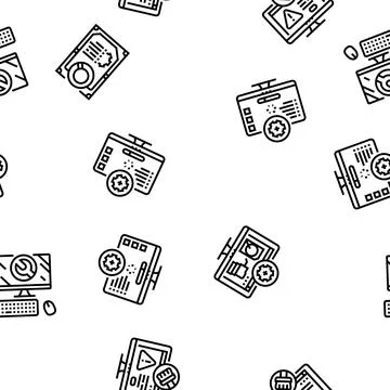 Repair computer pc service vector seamless pattern イラスト素材