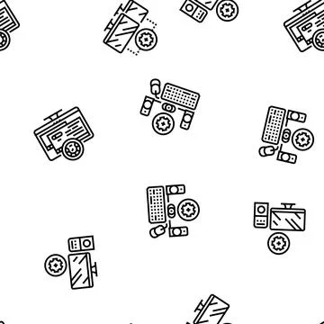 Repair computer pc service vector seamless pattern Stock Illustration