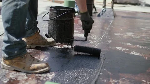 Repair Construction Blacktop Tar Patch Roller Asphalt Vídeo Stock 138912458