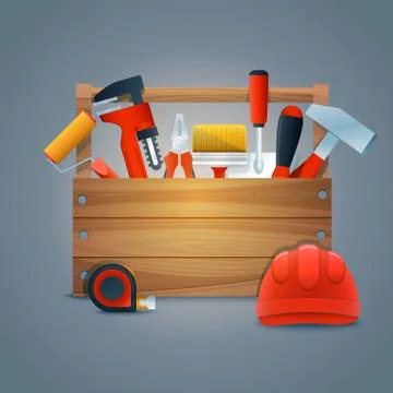 Repair construction toolbox Stock Illustration
