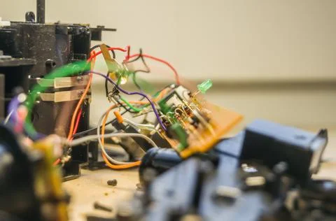 Repair of consumer electronics. Workflow in the workshop of electrical Stock Photos