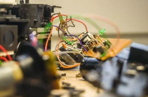 Repair of consumer electronics. Workflow in the workshop of electrical Stock Photos