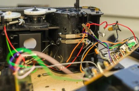 Repair of consumer electronics. Workflow in the workshop of electrical Stock Photos