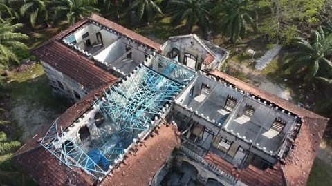 Repair damage rooftop Stock Footage 149190885