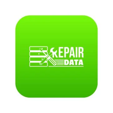 Repair data icon green イラスト素材