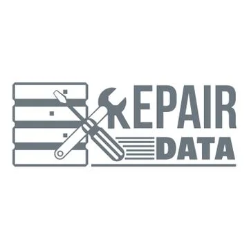 Repair data logo, simple style Illustrazione stock