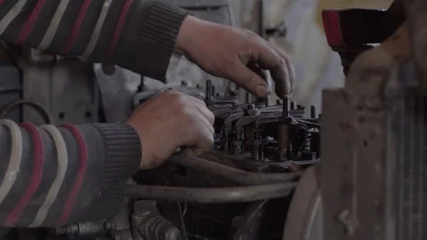 Repair Diesel engine Stock Footage 105123483