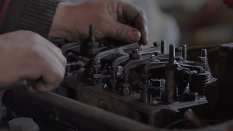 Repair Diesel engine Stock Footage 105123520