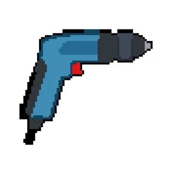 Repair drill pixel art vector illustration Stock Illustration