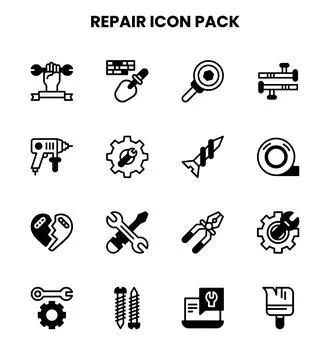 Repair DuoTone Bundle Icons Pack 스톡 일러스트