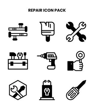 Repair DuoTone Vector Icons Pack Ilustración de archivo
