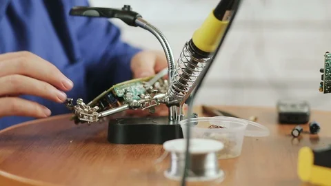 Repair of electrical equipment close-up Stock Footage 101022604