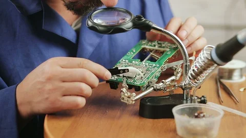 Repair of electrical equipment close-up Stock Footage 101022746