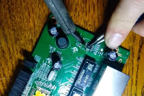 Repair of electronics and computer equipment. Foto stock