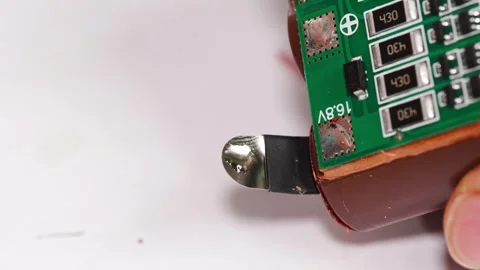 Repair of electronics with soldering process shown step by step Stock Footage 333246686