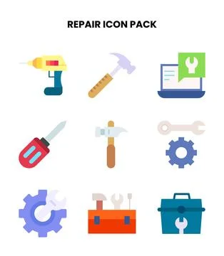 Repair Flat Icons Pack イラスト素材