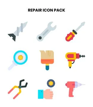 Repair Flat UI Icons Pack Stock Illustration