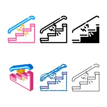 Repair forms of steps hallways color icon vector Stock Illustration