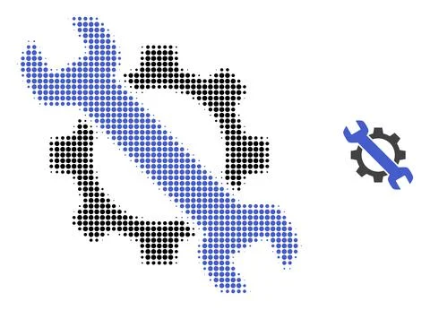 Repair Halftone Dot Icon Stock Illustration