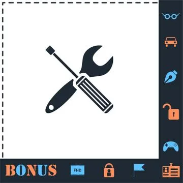 Repair icon flat Stock Illustration