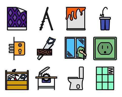 Repair Icon Set Stock Illustration